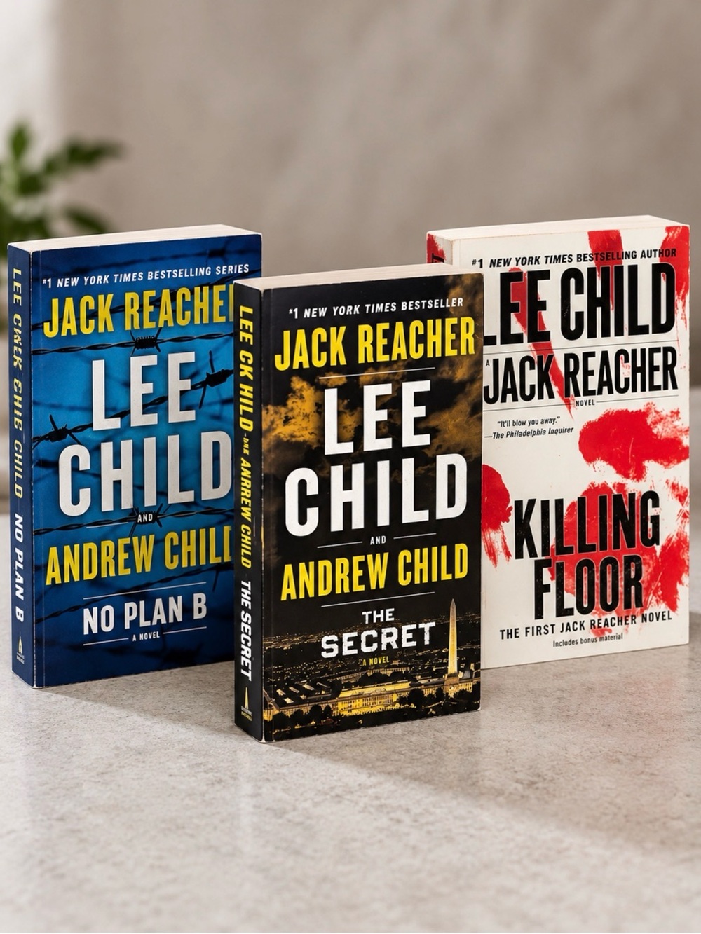 Jack Reacher Series - No Plan B, The Secret, Killing Floor Softcover Book bundle